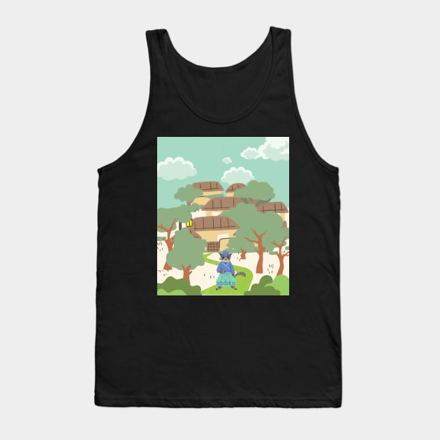 Samurai cat village Tank Top by SkyisBright